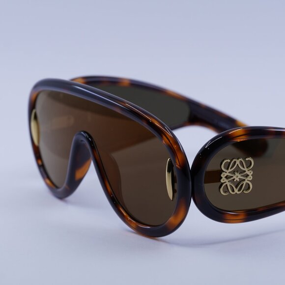 Loewe LW40108I 52G Sunglasses Dark Havana Shield Frame, Brown Lenses - Picture 8 of 10